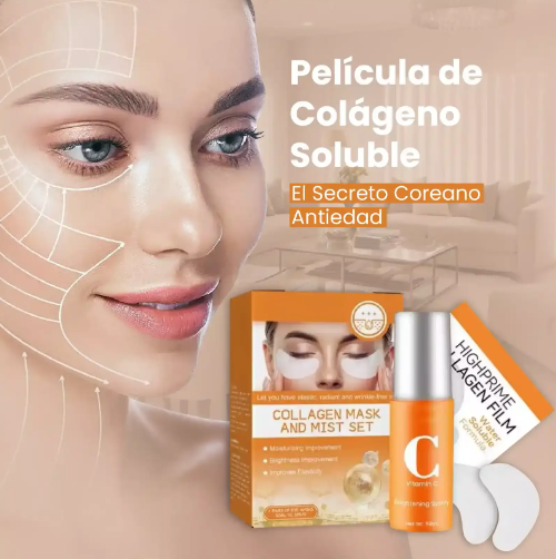 "Película de Colágeno Coreana + Kit de Niebla – Suaviza Líneas y Arrugas