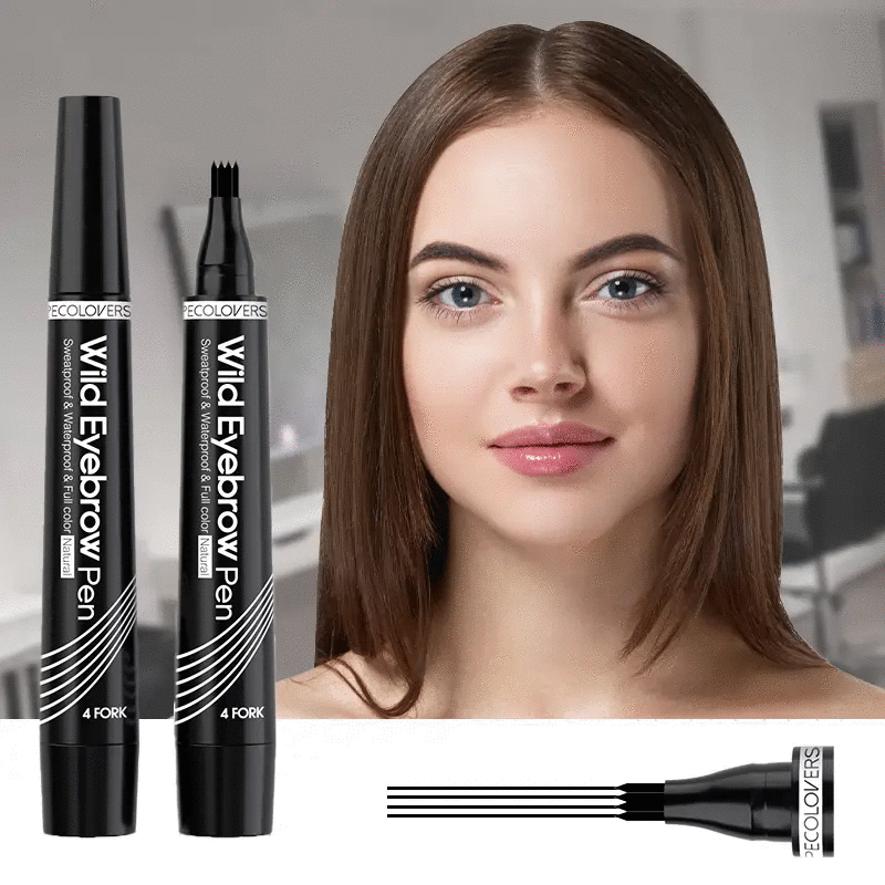 Lápiz de Cejas 4 Puntas – Tinte Líquido Mate, Waterproof y Duradero