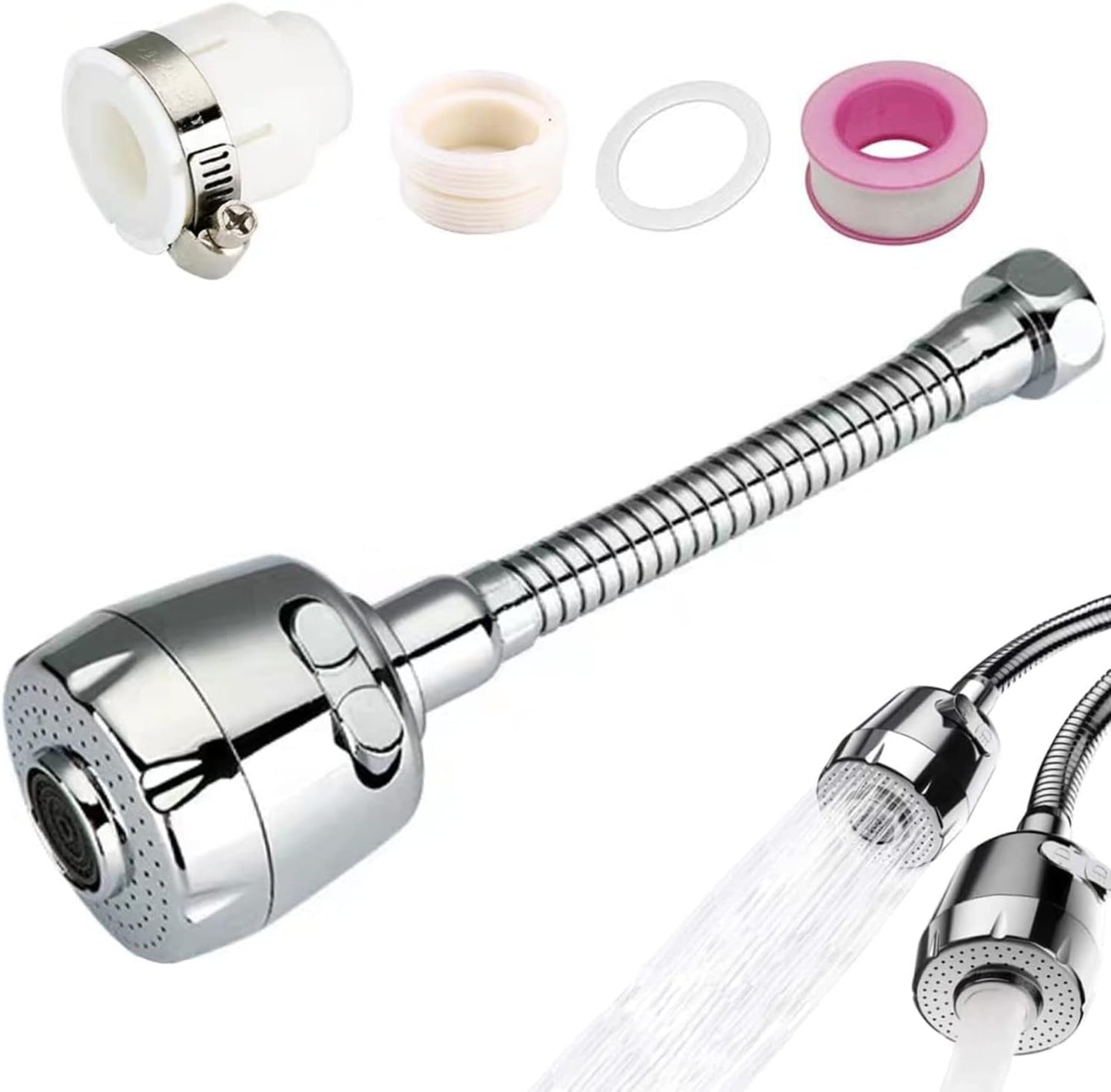 Flexible Faucet Head Universal Splash Filter Faucet Multi-Function Sprayer Head Kitchen Faucet