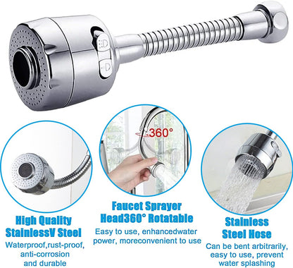 Flexible Faucet Head Universal Splash Filter Faucet Multi-Function Sprayer Head Kitchen Faucet