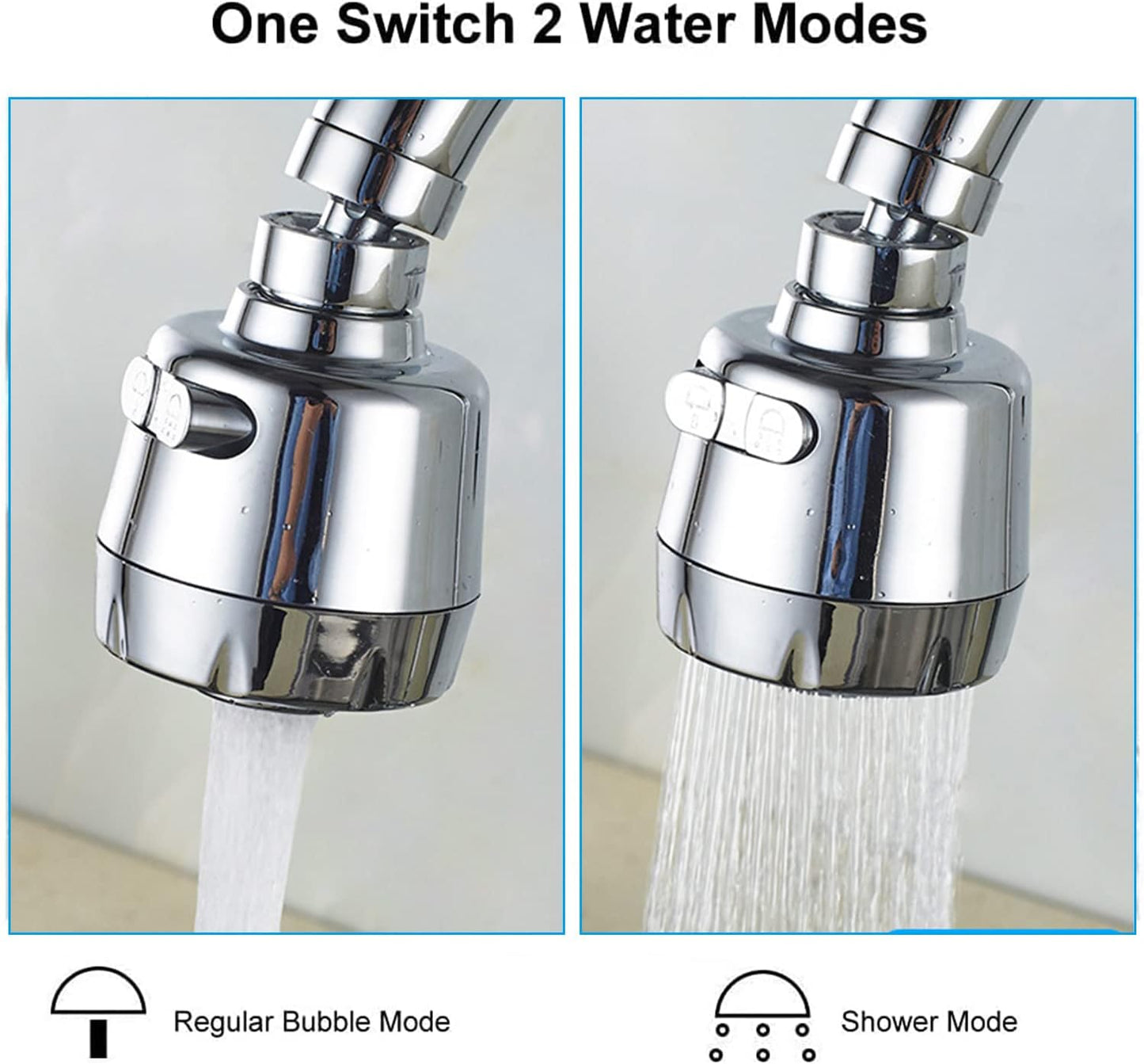 Flexible Faucet Head Universal Splash Filter Faucet Multi-Function Sprayer Head Kitchen Faucet