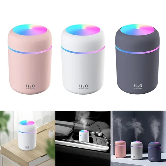 Humidificador Difusor Aromático Ultrasónico RGB USB 300 ml