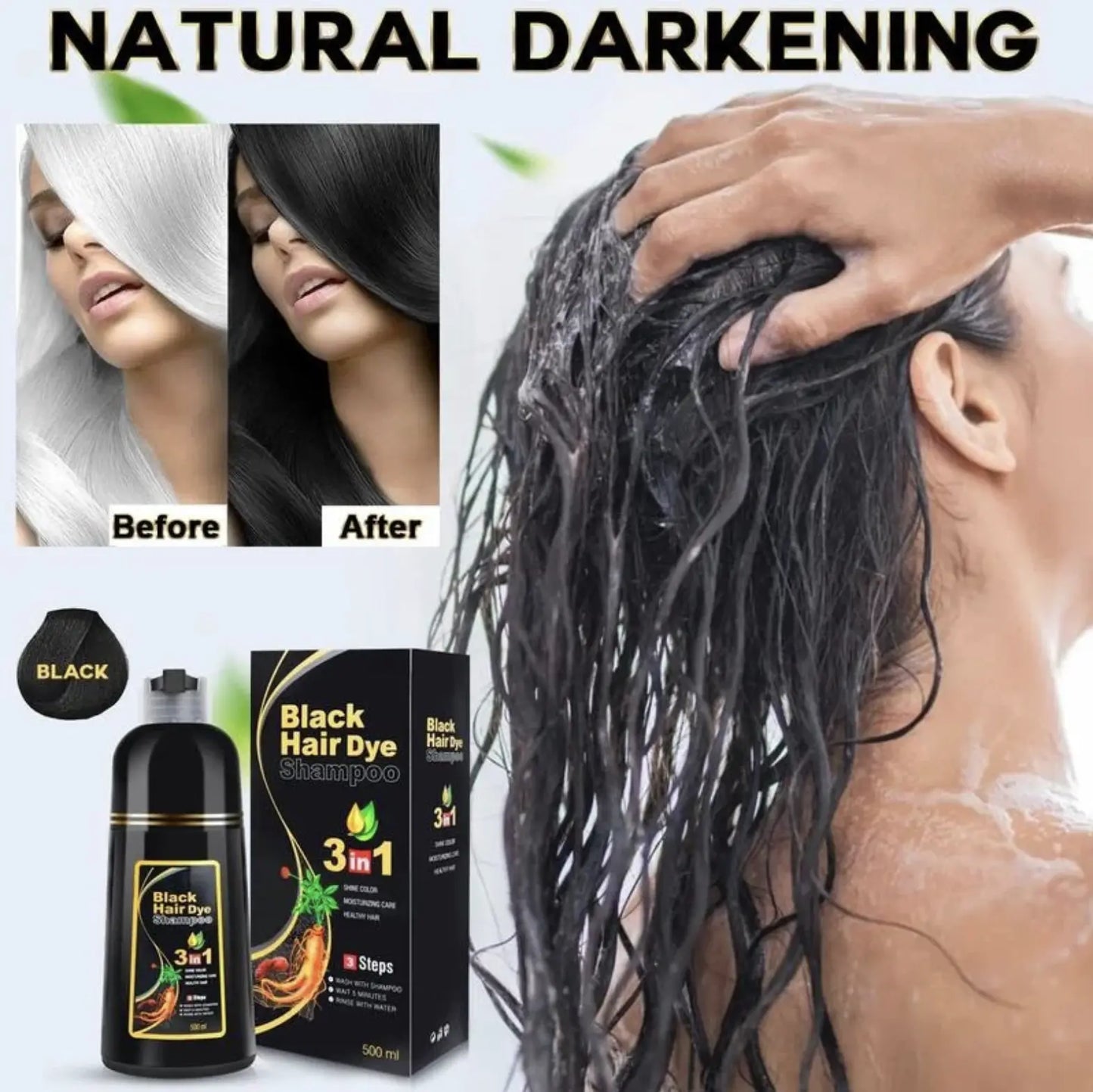3 in 1 Black Dye Shampoo
