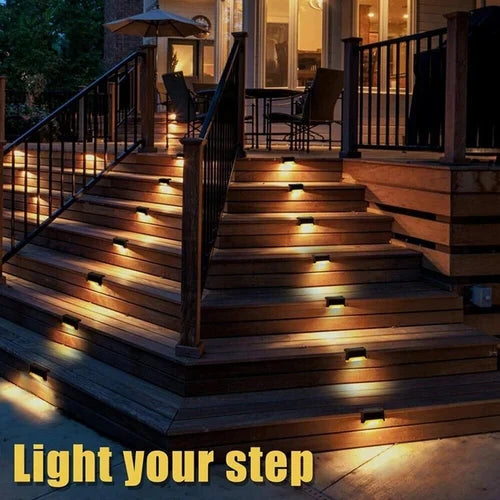 Stair deck solar light Outdoor Solar Stair Lights Stainless Steel Solar Powered Deck Lights